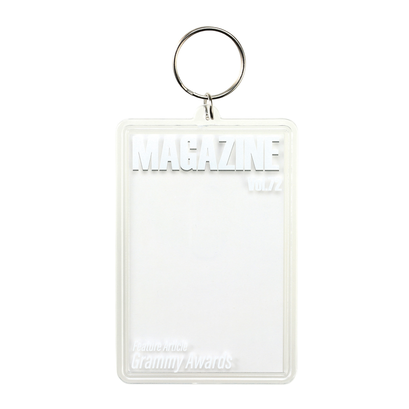 アーテック ワンタッチクリアキーホルダー 雑誌風 ホワイト （ご注文単位1個）【直送品】