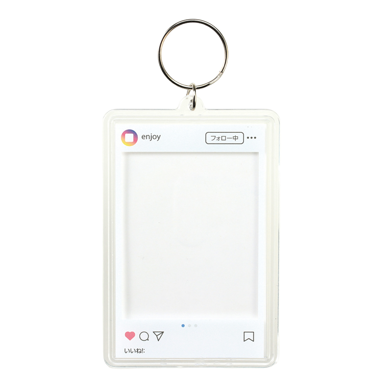 アーテック ワンタッチクリアキーホルダー インスタ風 ホワイト（ご注文単位1個）【直送品】