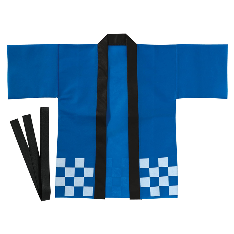 アーテック カラー不織布ハッピ 市松柄 青 J 1枚（ご注文単位1枚）【直送品】