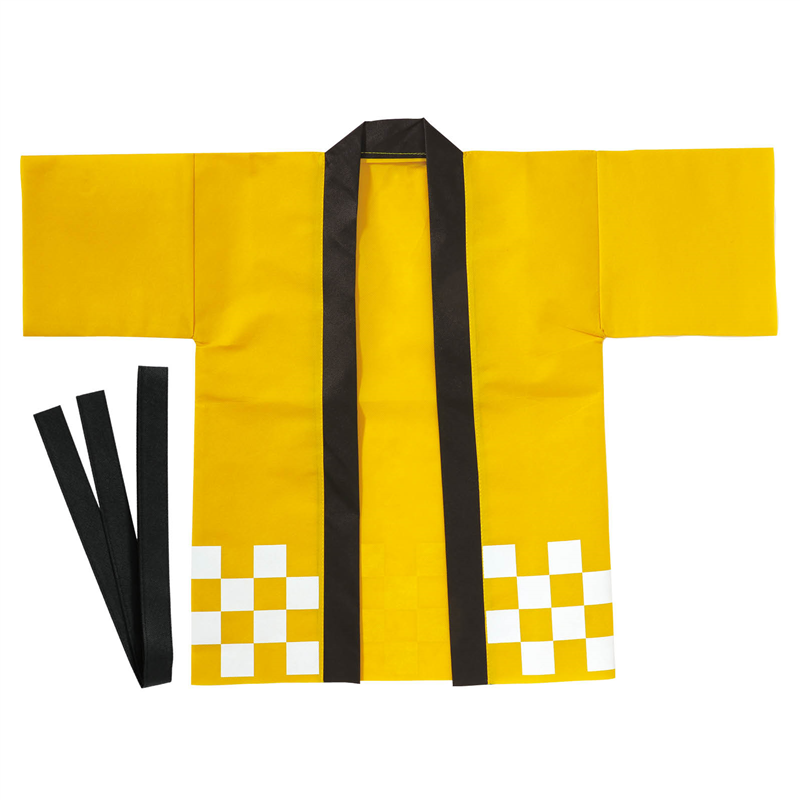 アーテック カラー不織布ハッピ 市松柄 黄 S 1枚（ご注文単位1枚）【直送品】