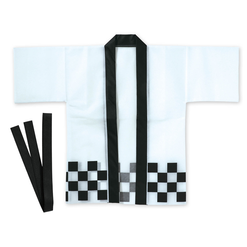 アーテック カラー不織布ハッピ 市松柄 白 S 1枚（ご注文単位1枚）【直送品】