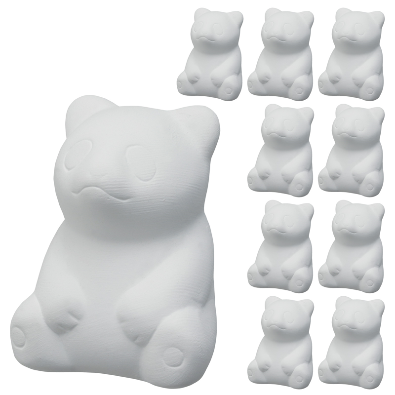 おみくじ工房 おえかき陶器どうぶつ パンダ 10個セット 1セット（ご注文単位1セット）【直送品】