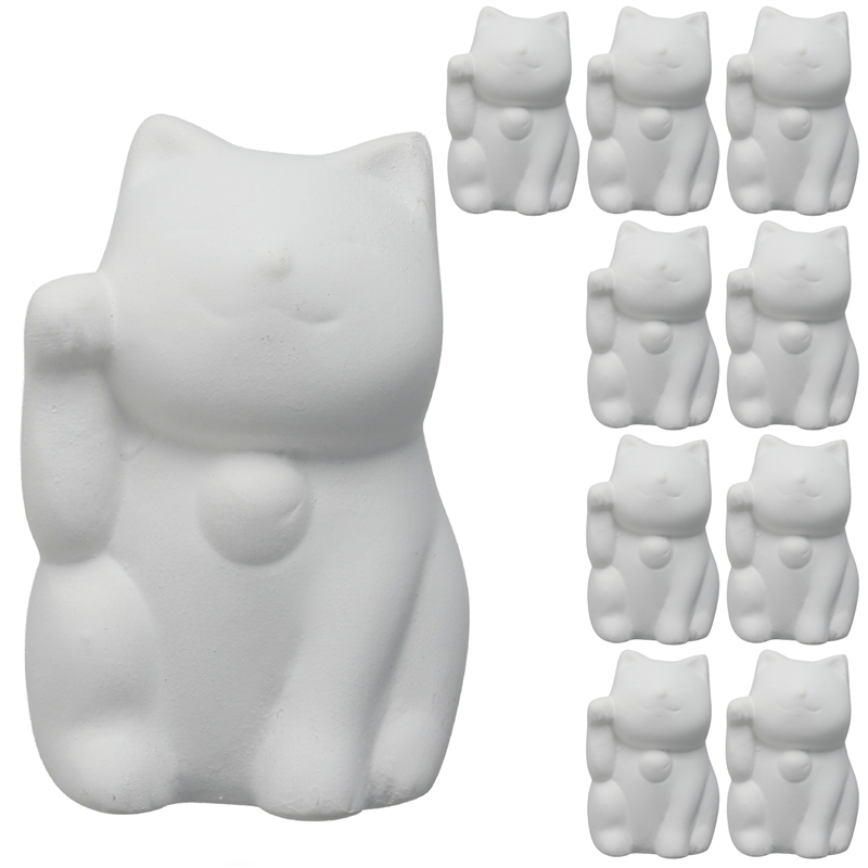 おみくじ工房 おえかき陶器 まねきねこ右手 10個セット 1セット（ご注文単位1セット）【直送品】