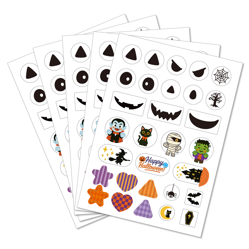 アーテック 透明デコシール ハロウィンかぼちゃ 5枚組 1セット（ご注文単位1セット）【直送品】