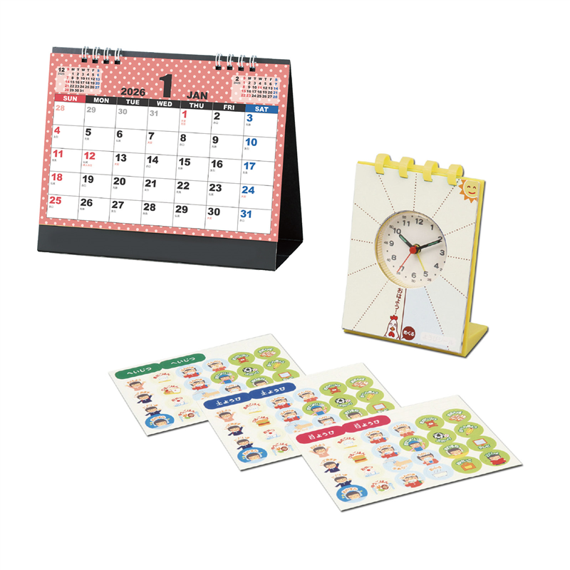 アーテック 卓上カレンダー 時計セット 1セット（ご注文単位1セット）【直送品】