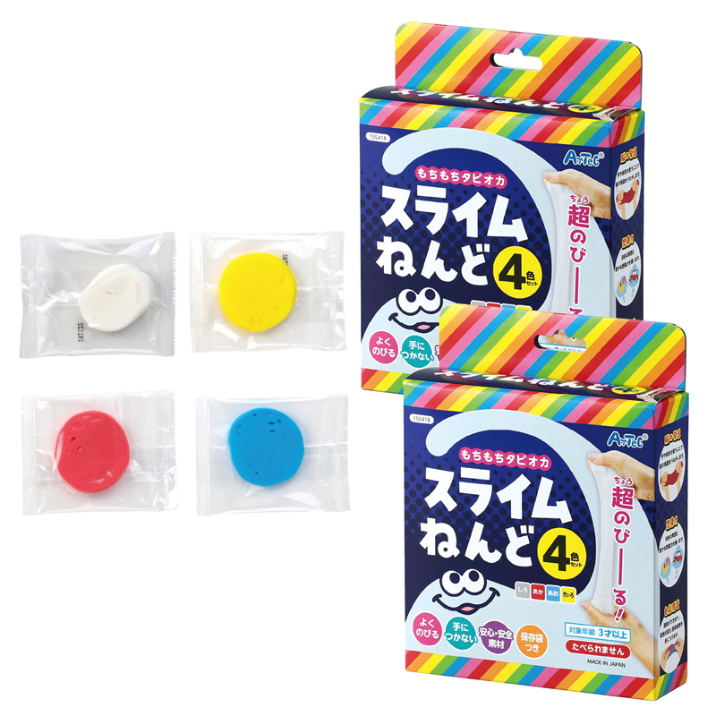 ㈱アーテック タピオカスライムねんど４色セット 個装袋 ２個組 1セット（ご注文単位1セット）【直送品】