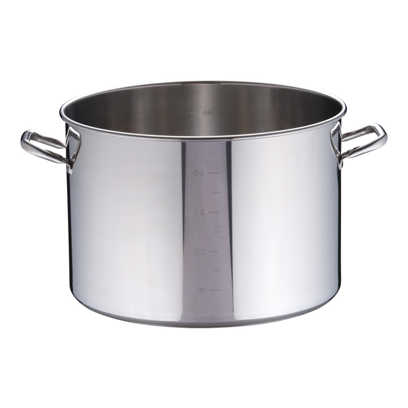 SAパワー・デンジ半寸胴鍋 目盛付 蓋無 45cm 1箱(ご注文単位1箱)【直送品】