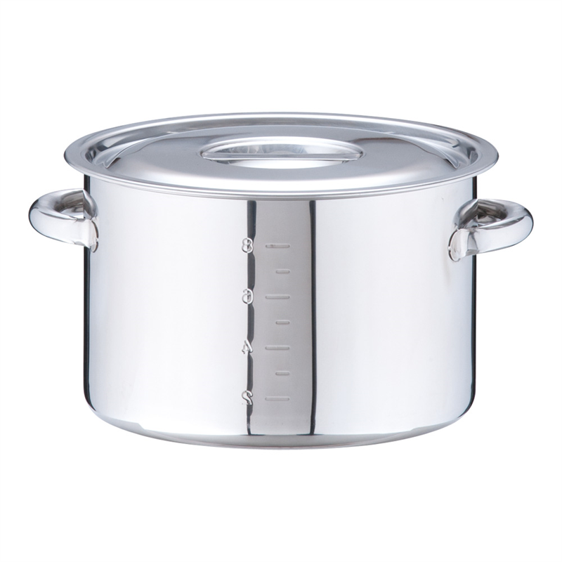 SA18-8　半寸胴鍋（目盛付） 27cm 1箱（ご注文単位1箱）【直送品】