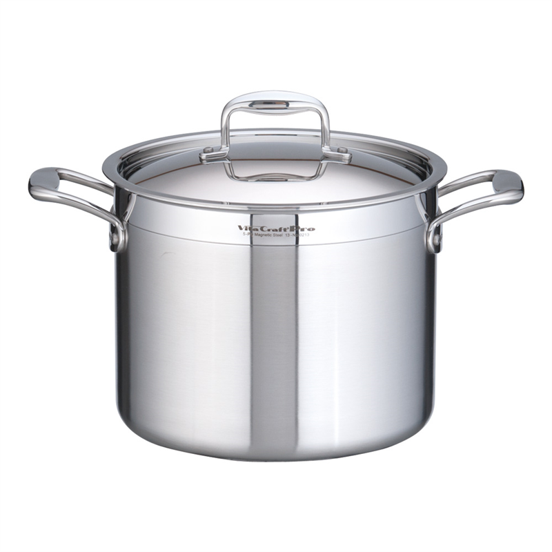 ステンレス　ビタクラフト・プロ　寸胴鍋 （蓋付）24cm　№0213 1箱（ご注文単位1箱）【直送品】