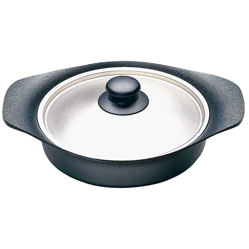 柳宗理　南部鉄器　オイルパン22cm （ステンレス蓋付） 1箱（ご注文単位1箱）【直送品】