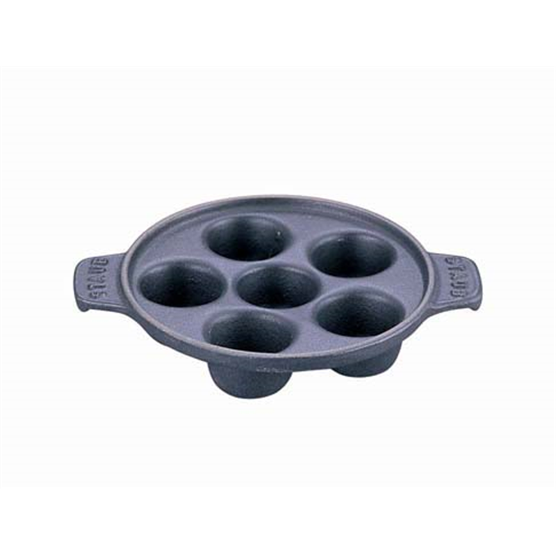 ストウブ　エスカルゴディッシュ　6穴 40509-550　黒 1箱（ご注文単位1箱）【直送品】