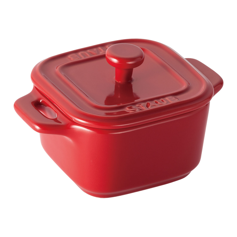 ストウブ　EXミニスクエアココット2ヶ組 40511-098　チェリー 1箱（ご注文単位1箱）【直送品】