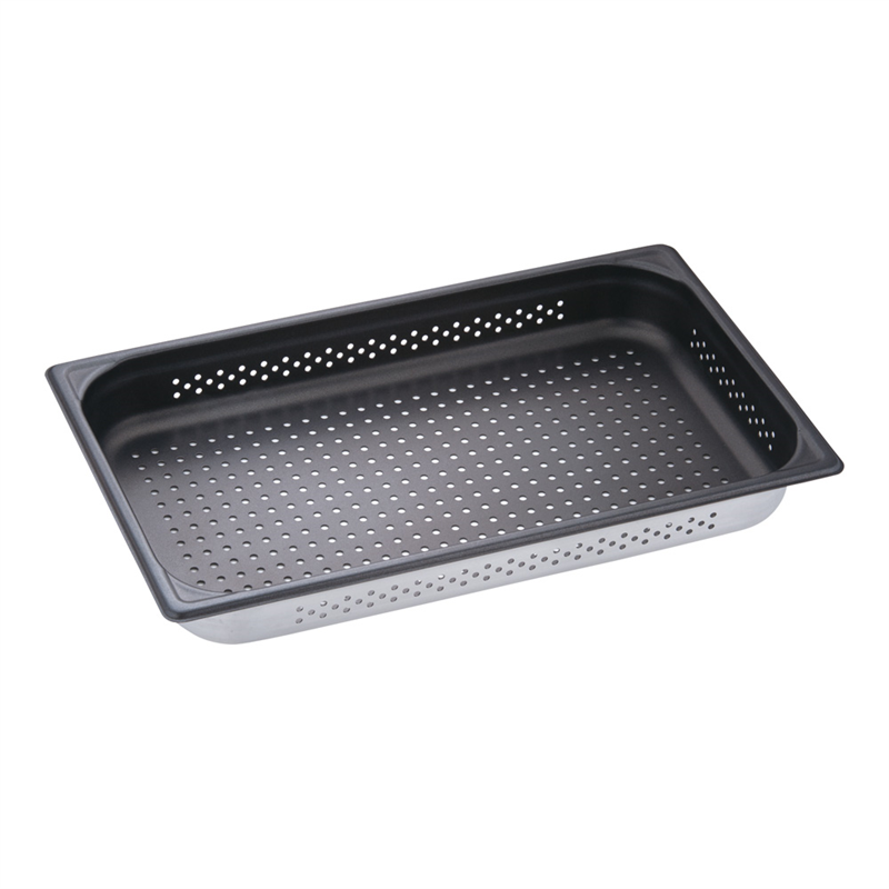 アルミ　ノンスティック穴明ホテルパン 1／1×65mm　マイスター 1袋（ご注文単位1袋）【直送品】