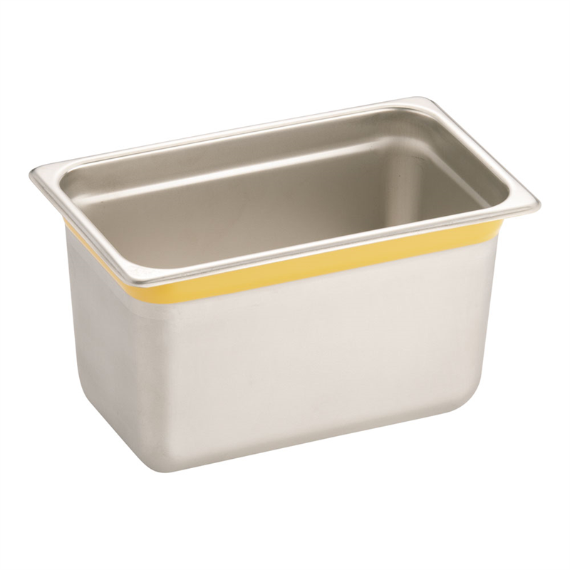 DO-EN18-8カラーラインGNパン 1/4 150mm イエロー 1袋(ご注文単位1袋)【直送品】