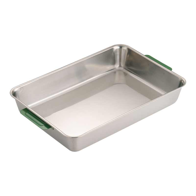 18-8 カラーハンドル角バット 6枚取 グリーン 1袋(ご注文単位1袋)【直送品】