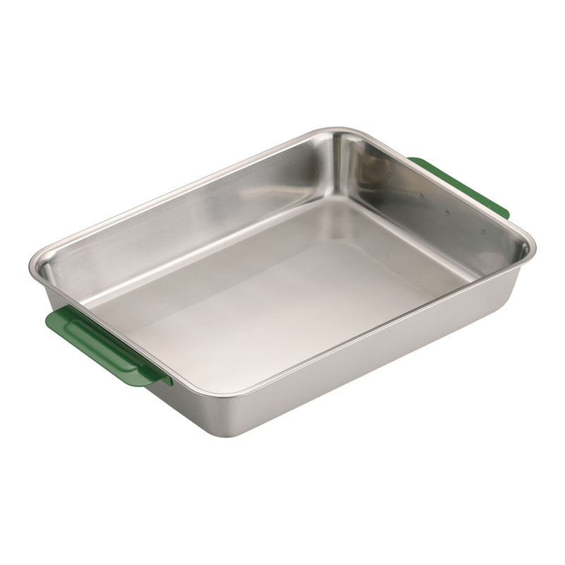 18-8 カラーハンドル角バット 10枚取 グリーン 1袋(ご注文単位1袋)【直送品】