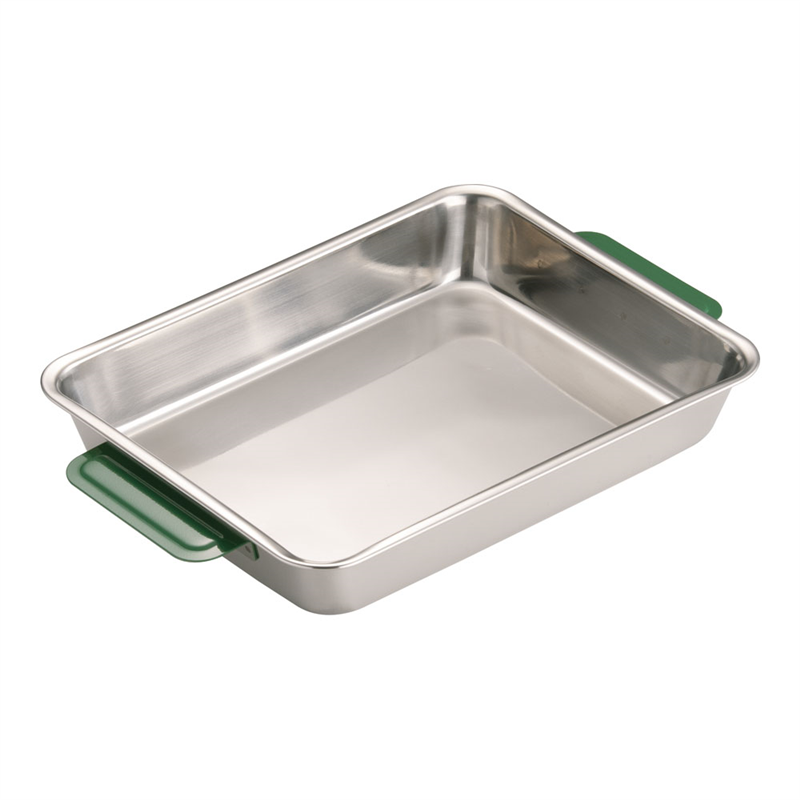 18-8　カラーハンドル角バット 18枚取　グリーン 1袋（ご注文単位1袋）【直送品】