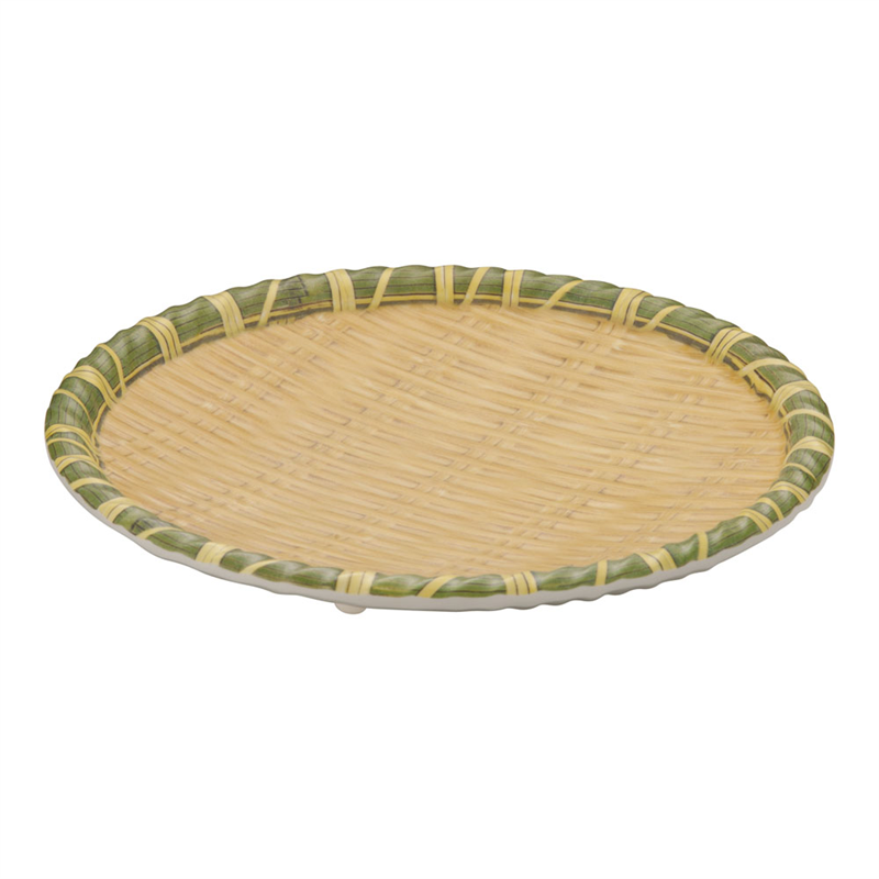 JB　メラミン竹模様丸皿 イエローM　JB-B735YL 1袋（ご注文単位1袋）【直送品】