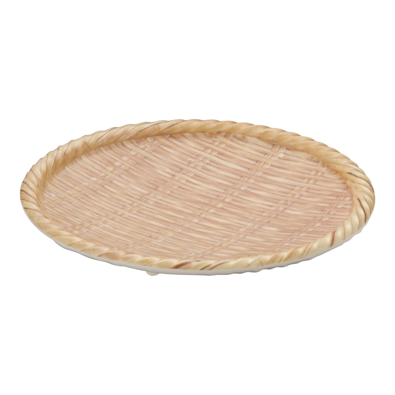 JB　メラミン竹模様丸皿 ブラウンM　JB-B735BR 1袋（ご注文単位1袋）【直送品】