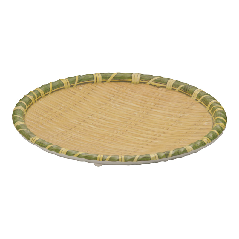 JB　メラミン竹模様丸皿 イエローL　JB-B736YL 1袋（ご注文単位1袋）【直送品】