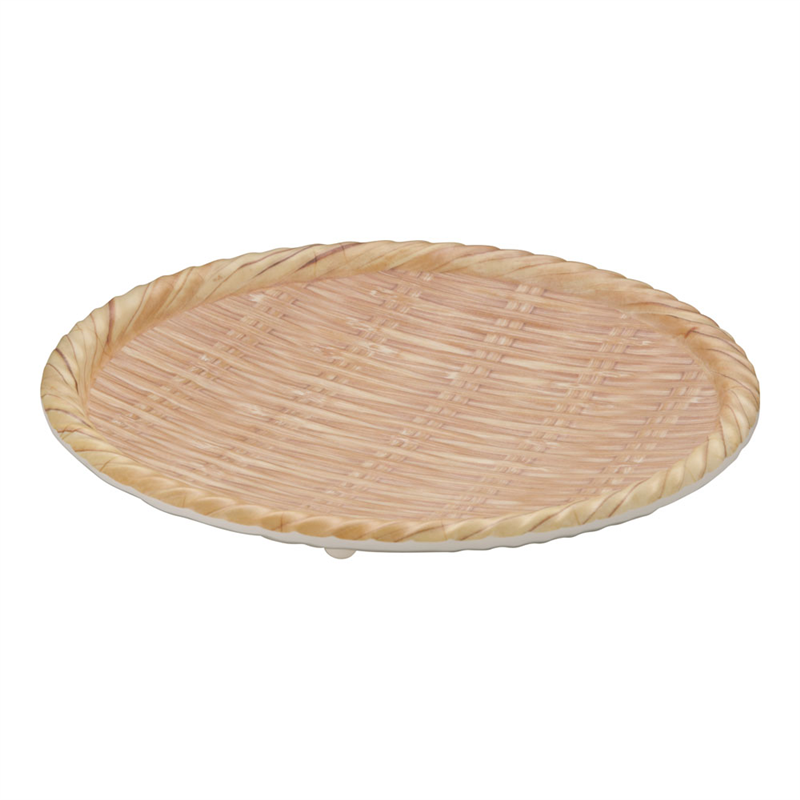 JB　メラミン竹模様丸皿 ブラウンL　JB-B736BR 1袋（ご注文単位1袋）【直送品】