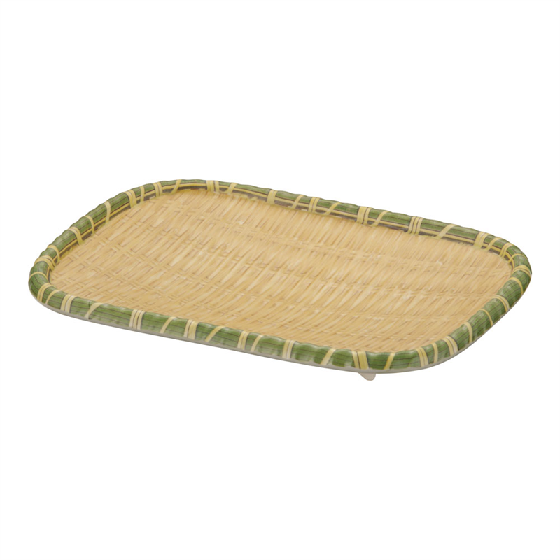 JB　メラミン竹模様長角皿 イエローS　JB-B710YL 1袋（ご注文単位1袋）【直送品】