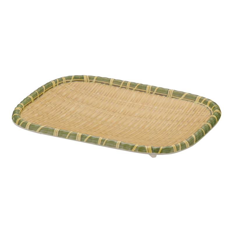 JB　メラミン竹模様長角皿 イエローM　JB-B733YL 1袋（ご注文単位1袋）【直送品】