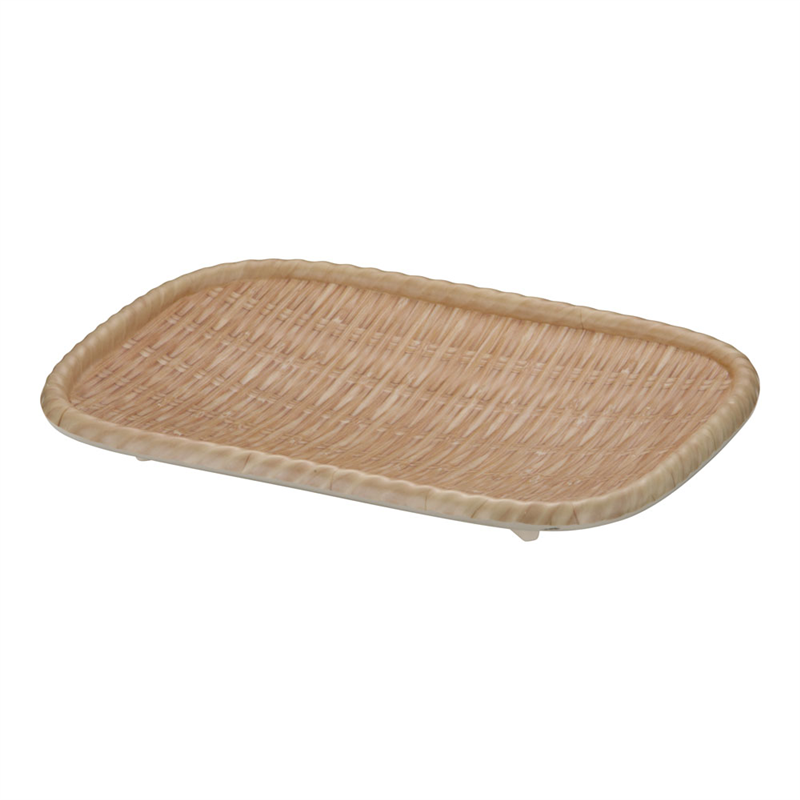 JB　メラミン竹模様長角皿 ブラウンM　JB-B733BR 1袋（ご注文単位1袋）【直送品】