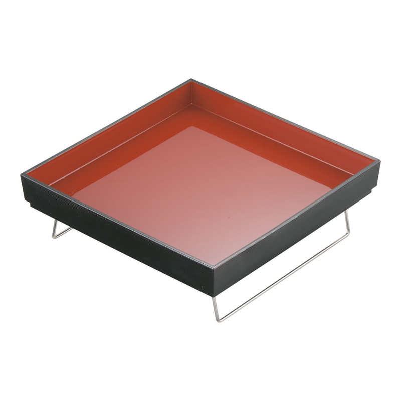 スクエアトレー P30　黒内朱 1個（ご注文単位1個）【直送品】