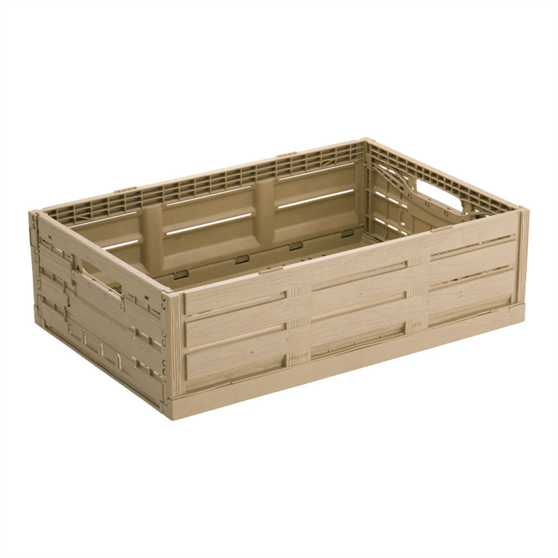 木目調折りたたみコンテナー 6416 1個（ご注文単位1個）【直送品】