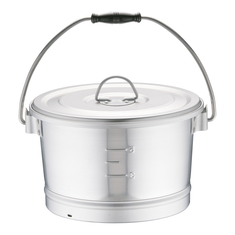アルマイト　丸型一重食缶（にぎり1ヶ付） 211　（6L） 1個（ご注文単位1個）【直送品】