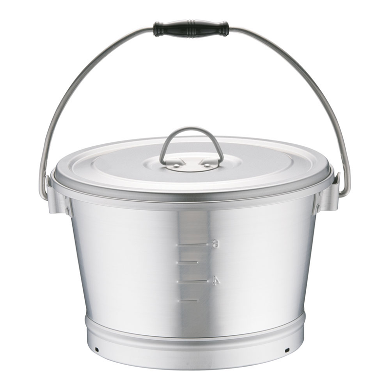 アルマイト　丸型一重食缶（にぎり1ヶ付） 212　（8L） 1個（ご注文単位1個）【直送品】