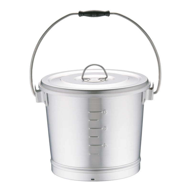アルマイト　丸型一重食缶（にぎり1ヶ付） 213-B　（10L） 1個（ご注文単位1個）【直送品】