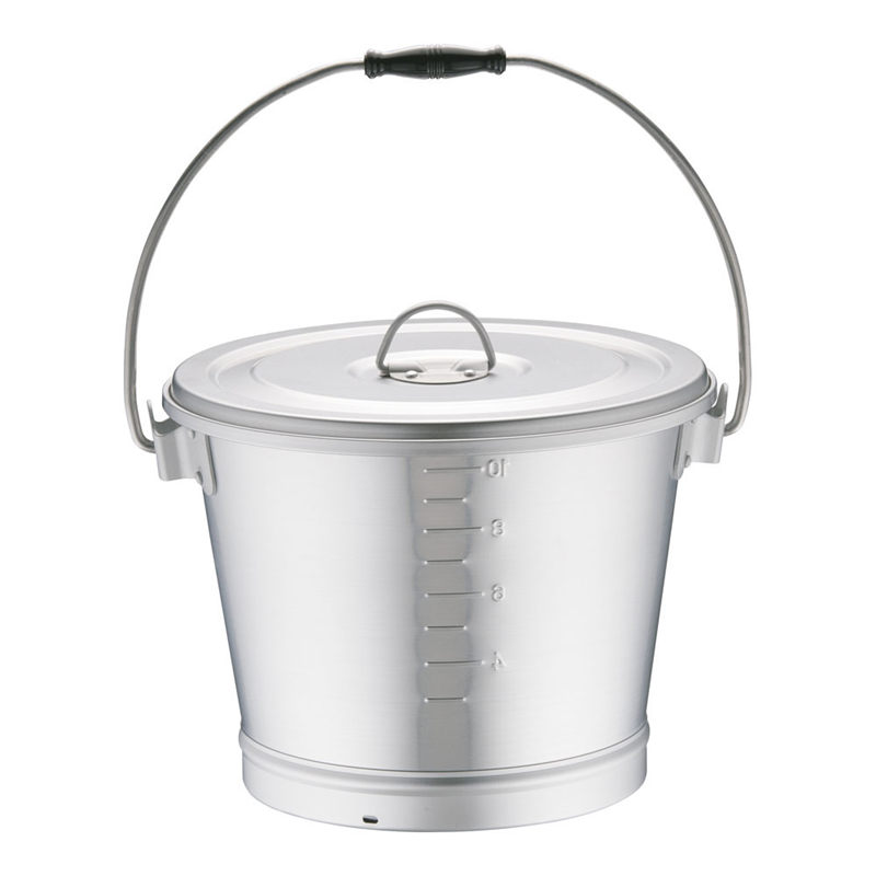 アルマイト　丸型一重食缶（にぎり1ヶ付） 214　（12L） 1個（ご注文単位1個）【直送品】