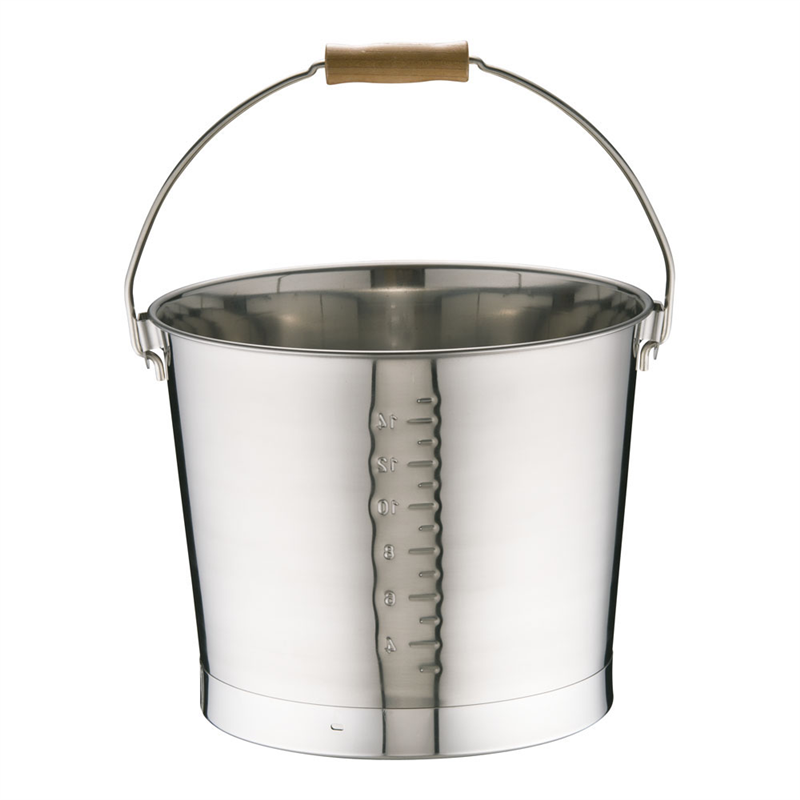 18-8プレスバケツ　（目盛付）　15l  1袋（ご注文単位1袋）【直送品】