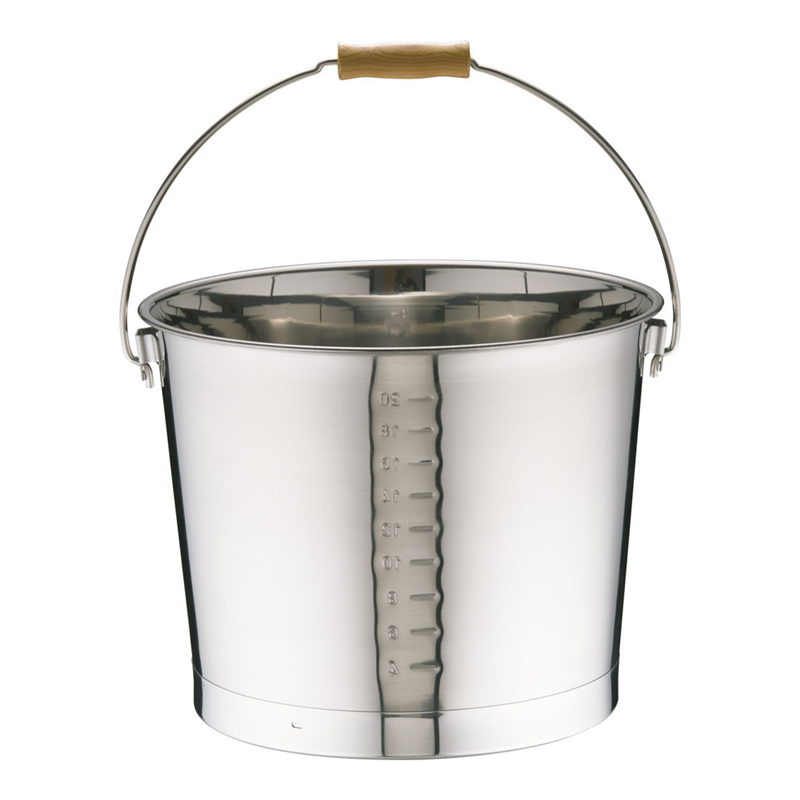 18-8プレスバケツ　（目盛付）　20l  1袋（ご注文単位1袋）【直送品】