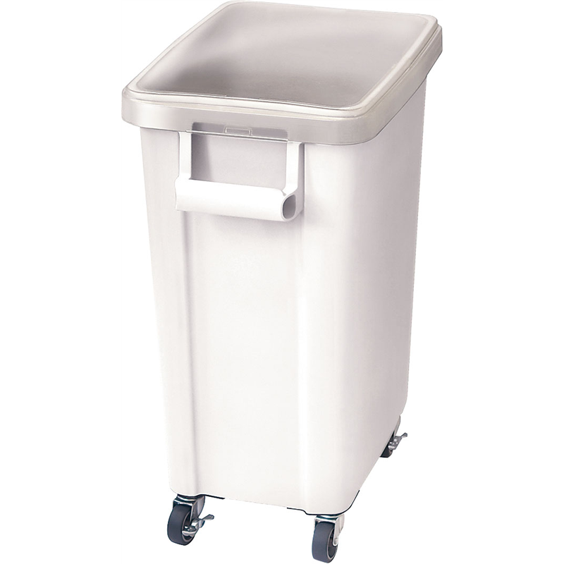 リス　キャスター付材料保管容器（蓋付） 45型　ホワイト 1個（ご注文単位1個）【直送品】