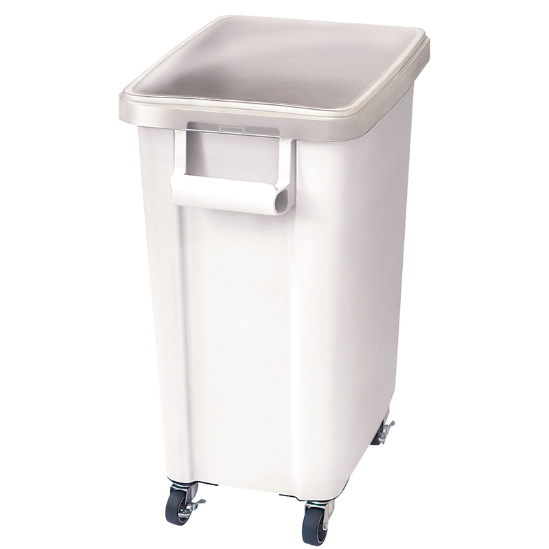 リス　キャスター付材料保管容器（蓋付） 70型　ホワイト 1個（ご注文単位1個）【直送品】