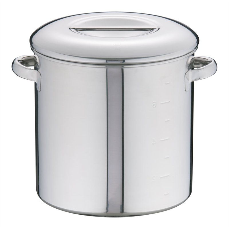 18-8内蓋式キッチンポット(目盛付) 22cm(手付) 1箱(ご注文単位1箱)【直送品】