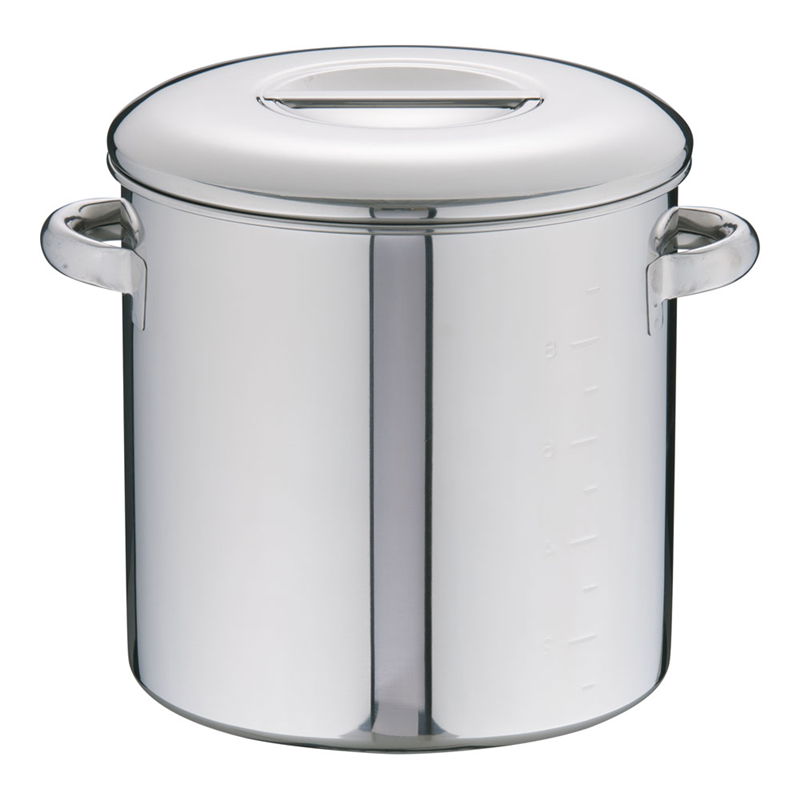 18-8内蓋式キッチンポット(目盛付) 24cm(手付) 1箱(ご注文単位1箱)【直送品】