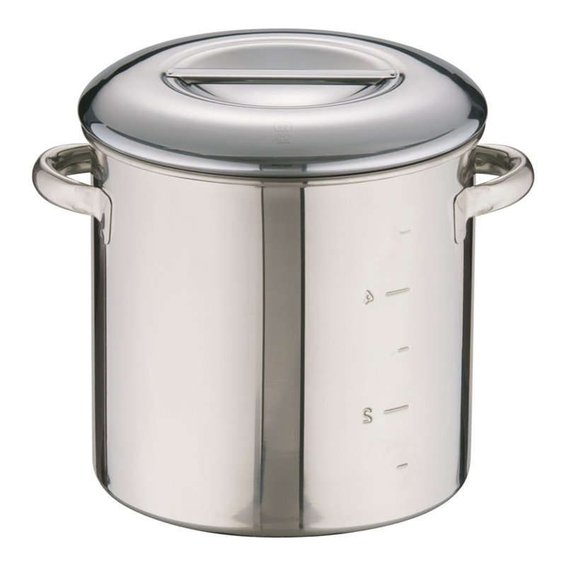 エコクリーン18-8内蓋式キッチンポット (目盛付)20cm(手付) 1箱(ご注文単位1箱)【直送品】