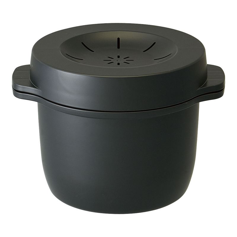 電子レンジスチームご飯メーカー ブラック 1箱（ご注文単位1箱）【直送品】