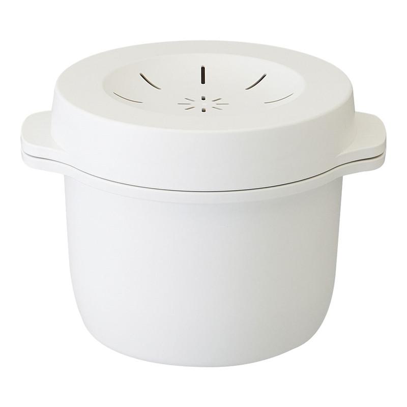 電子レンジスチームご飯メーカー ホワイト 1箱（ご注文単位1箱）【直送品】