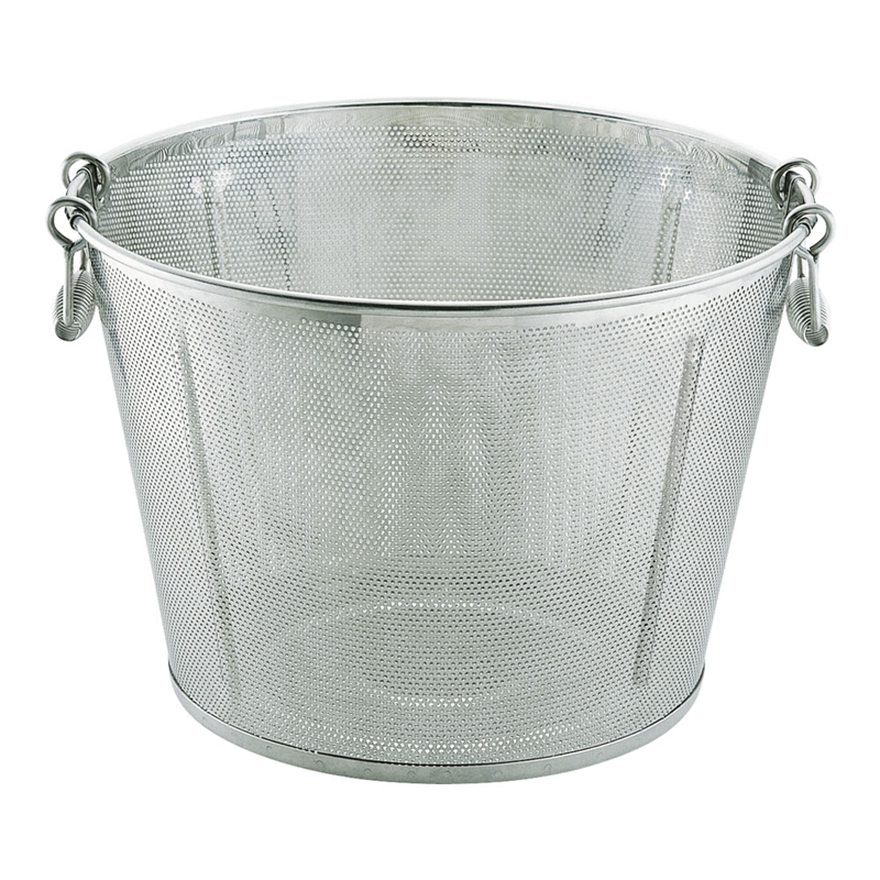 UK18-8パンチング平底深型揚げざる 縦ビード補強入　48cm 1袋（ご注文単位1袋）【直送品】