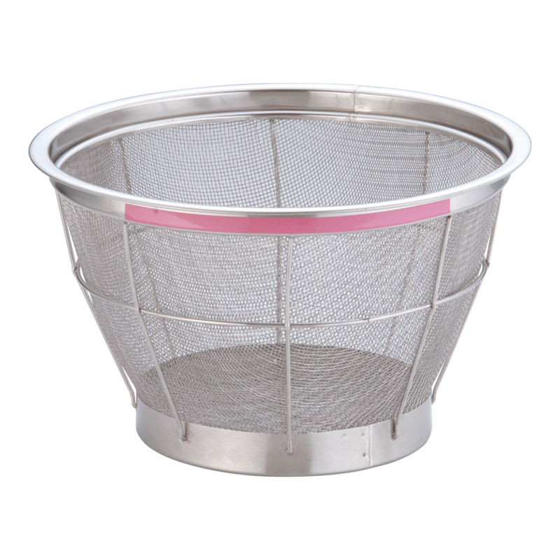 TKG　NEWマンモス　カラー　深型ざる 27.5cm　ピンク 1袋（ご注文単位1袋）【直送品】