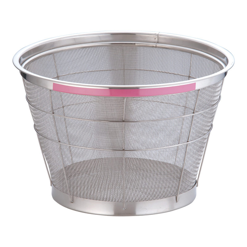 TKG　NEWマンモス　カラー　深型ざる 37.5cm　ピンク 1袋（ご注文単位1袋）【直送品】