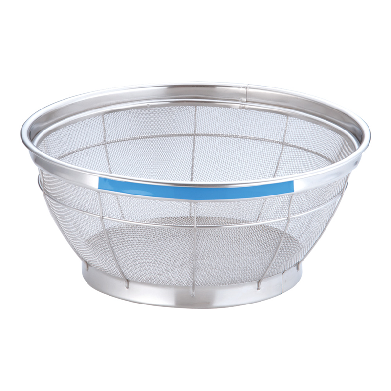 TKG　NEWマンモス　カラー　浅型ざる 27.5cm　ブルー 1袋（ご注文単位1袋）【直送品】