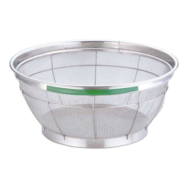 TKG　NEWマンモス　カラー　浅型ざる 27.5cm　グリーン 1袋（ご注文単位1袋）【直送品】