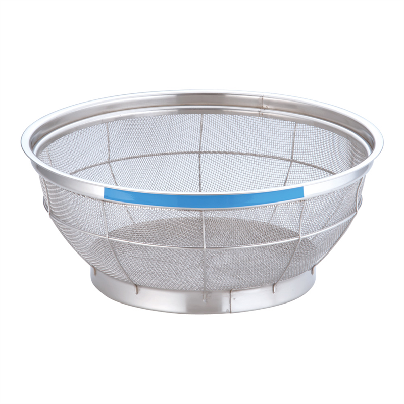 TKG　NEWマンモス　カラー　浅型ざる 33cm　ブルー 1袋（ご注文単位1袋）【直送品】