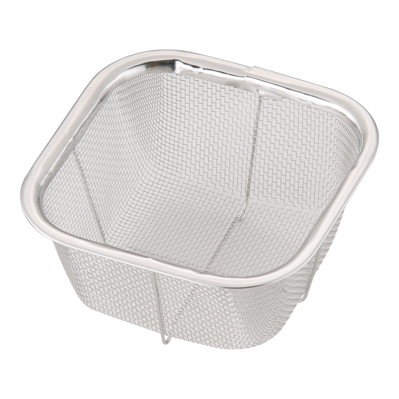 18-8ミニ角ザル 深型 13cm 1個(ご注文単位1個)【直送品】